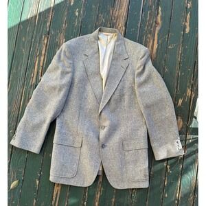 Barrister Classic Houndstooth Blazer Sport Coat Jacket Grey Tan